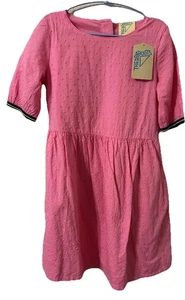 THEREABOUTS rosa Kleid Kurzarm gepunktet Stickerei Mädchen Größe Small 7/8 neu mit Etikett - Bild 1 von 10