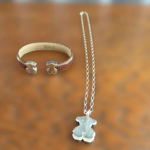 TOUS Bear Set Bracciale e Collana Argento Gioielli Eleganti Collezione F027 - Foto 1 di 3