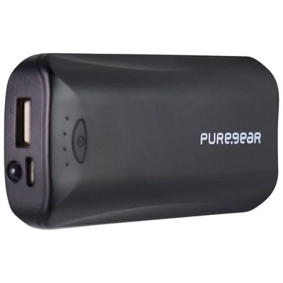 PureGear 5000mAh Portable USB Battery Charger w/ Built-in Flash Light - Black - Image 1 of 3