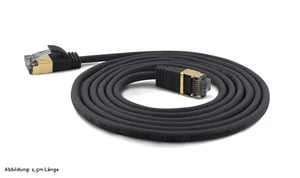 wantecWire Patchkabel CAT7 extradünn SSTP schwarz 0,10 m RJ45 Netzwerkkabel NEU - Afbeelding 1 van 1