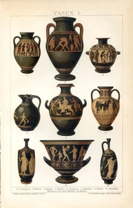 Greek vases, amphora, krater........Print...1894 - Picture 1 of 1