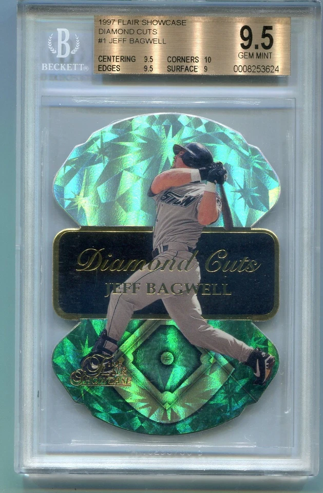JEFF BAGWELL 1997 FLAIR SHOWCASE БРИЛЛИАНТОВАЯ ОГРАНКА #1 | BGS 9.5 | - Изображение 1 из 2