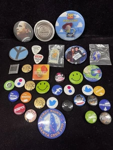 Vintage Pin Back Button HUGE Lot Politics Social Media Breweries Smile With Misc - Picture 1 of 5