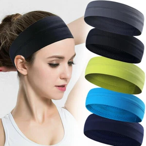 2x Running No-Slip Headband Men Women Sweatband Yoga Gym Stretch Sport Head Band - Picture 1 of 20