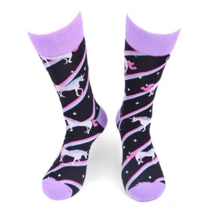 Unicorn Men's Novelty Socks, Men's Unicorn Socks, Fantasy Fairtale Socks - Picture 1 of 2