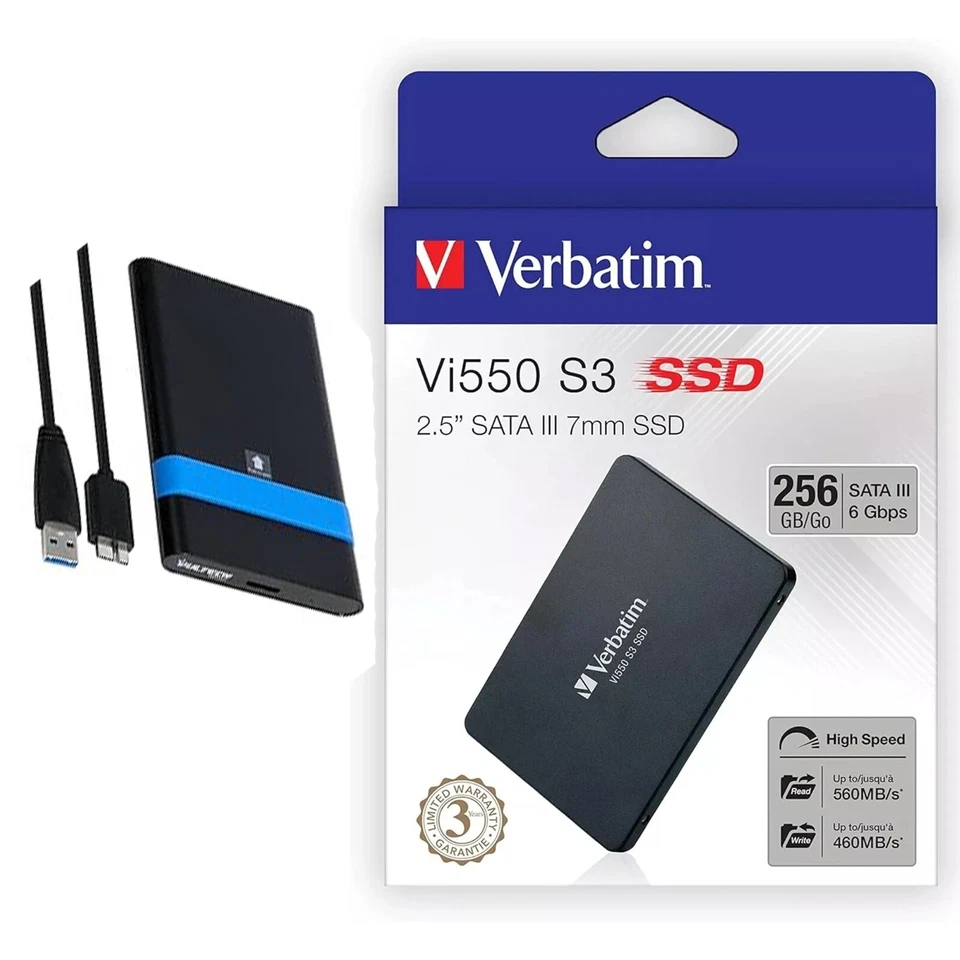 Hard Disk Esterno SSD VERBATIM USB 3.0 Sata 256GB Pc PS4 Portatile Notebook