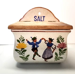 Salt Box Germany, Alpine Peasant Ware, Hand Painted, Vintage - Picture 1 of 6