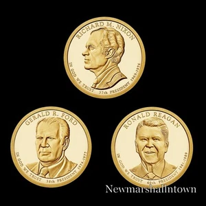 Juego de dólares de prueba de acuñación presidencial S 2016 ~ Nixon ~ Ford ~ Reagan ~ tres monedas - Imagen 1 de 4