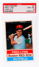 1976 Hostess #1 Fred Lynn Hand Cut PSA 8