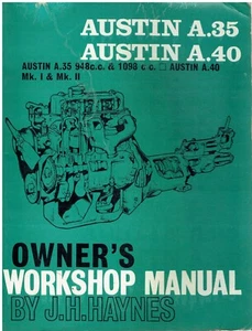 AUSTIN A35 A40 (Mk1 & Mk2) SALOON COUNRYMAN 1956-67 OWNERS WORKSHOP MANUAL - Picture 1 of 1