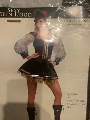 全新无标签 性感罗宾汉服装 成人 尺寸 S 2-6 论坛 新颖 — 第 1/4 张图片