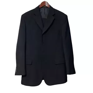 Lucelli Suit Jacket 40R Pants 33R 100% Polyester Black - Picture 1 of 7