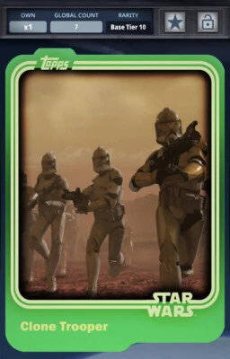 Star Wars Card Trader Green Clone Trooper Digital Card 7cc count SWCT - Image 1 of 2