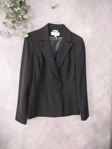 Calvin Klein Blazzer Buckle-Front Jacket Size 6 Black  Long Sleeve Lined Ladies - Picture 1 of 11