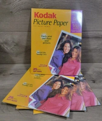 4ea Kodak 25 Sheets Soft Gloss Picture  Photo Paper - 8 1/2" x 11" 100 Pgs Total - Image 1 of 4