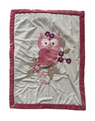 Koala Baby Owl Pink Sherpa Baby Blanket Security Lovey BE FREE Nursery Quilt - Image 1 of 4