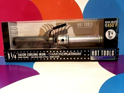 Hot Tools PRATA titânio 1-1/4 pol. ferro de ondulação profissional antibacteriano 450⁰F - Imagem 1 de 4