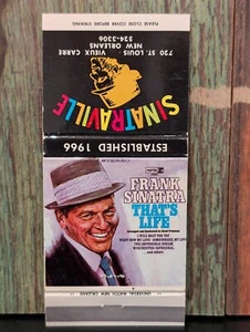 FUNDA DE COLECCIÓN MATCHBOOK 1966 FRANK SINATRA THATS LIFE SINATRAVILLE - Imagen 1 de 3
