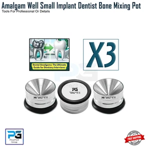 STAINLESS STEEL DENTIST BONE / AMALGAM SMALL WELL IMPLANT DENTAL INSTRUMENTS X3 - Picture 1 of 9