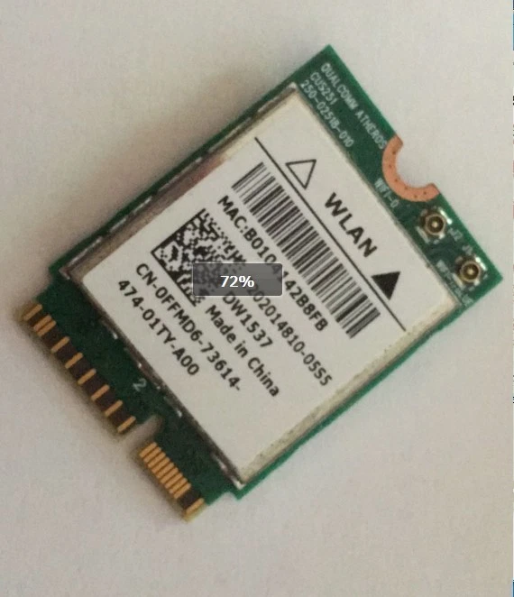Dell DW1537 Atheros QCSNFA282 WIFI WLAN card+Bluetooth M.2 for Dell Venue 11 Pro - Image 1 of 1