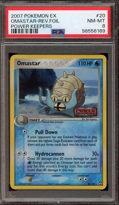 Pokemon Omastar EX Power Keepers Reverse Holo Rare #20 PSA 8 - Image 1 of 2