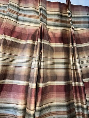 "Cortinas plisadas a cuadros personalizadas Robert Allen ~ 90"" de largo ~" Foto 1 de 4