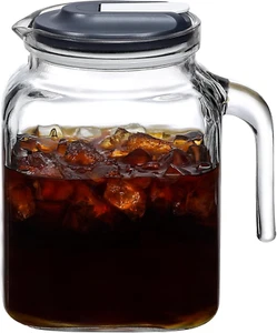 68 Oz Glass Pitcher with Lid, Large Iced Tea & Juice Container for Fridge - Picture 1 of 12