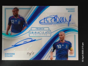 Colección Inmaculada 2023-24 Thierry Henry/Zinedine Zidane Doble Automático Uno de Uno - Imagen 1 de 3