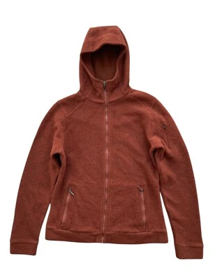 Ibex Merino Women’s Medium Wool Blend Full Zip Hoodie Jacket Brick Red - Image 1 of 4