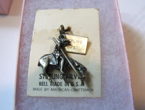 BELL Sterling Silver 925 California End of the Trail Native American 15mm Charm - Picture 1 of 8