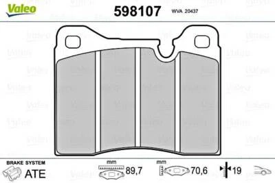 Juego de pastillas de freno de disco delanteras VALEO BMW MASERATI LAMBORGHINI FERRARI 6 60778274 Foto 1 de 2
