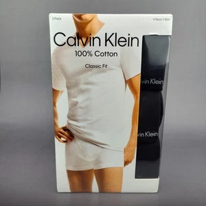 Calvin Klein Men's V-Neck Classic Fit Tee Shirt Black 3 Pack Size 2X - Picture 1 of 7