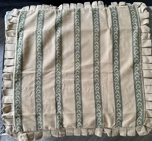 30” Square Dress Pillow Shams Multicolor Ruffle Pleats Olive Beige Zippered - Picture 1 of 10