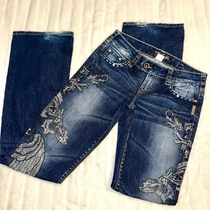 Rare Silver Jeans Women's 26/35 Low Rise Y2K Embellished Tuesday HTF Vintage - Picture 1 of 23