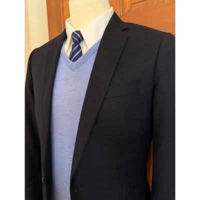 J. Crew Loro Piana Ludlow Blazer Men 36R Navy Wool Two-Button Sport Coat Jacket - Image 1 of 4