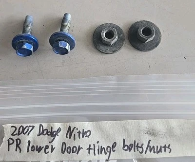2007 - 2011 Dodge Nitro Rear Right Passenger Side Door Lower Hinge Bolts/Nuts - Image 1 of 2