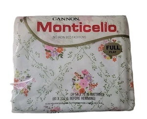 Cannon Monticello Vintage Full Flat Sheet Floral Print Polycotton Blend - Picture 1 of 4