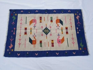 Vintage Handmade Traditional Geometric Multicolor Kilim Rug Carpet 181x115cm - Picture 1 of 12