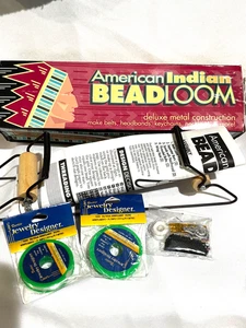 Kit de telar de cuentas indio americano vintage herencia artesanía arte tradicional azteca multi - Imagen 1 de 10