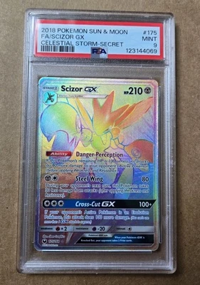 2018 Pokémon SM Celestial Storm Scizor GX Secret Rare 175/168 PSA 9 - Image 1 of 2
