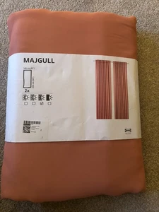 IKEA MAJGULL Light Filtering Coral Pink Rose Curtains 145 x 250cm 105.697.51 - Picture 1 of 9
