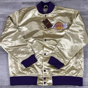 Neu mit Etikett Mitchell & Ness HWC Los Angeles Lakers Gold Satin Bomberjacke Herren XL - Bild 1 von 12
