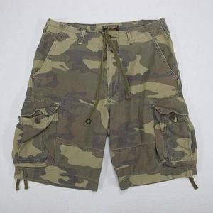 Pantalones Cortos Carga Abercrombie Fitch Camuflados De Colección Para Hombres 33 (36) Verde Cordón Y2K Sueltos - Imagen 1 de 9