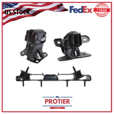 Juego de 3 piezas de montaje de motor y transmisión para Jeep Liberty 2008-2012 3,7 L 4x4, tracción trasera Foto 1 de 4