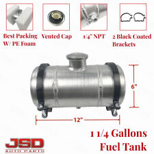 ✨6 x 12'' 1 1/4 Gallons 1/4 NPT Round Spun Gas Tank Fuel Tank Universal For Bike
