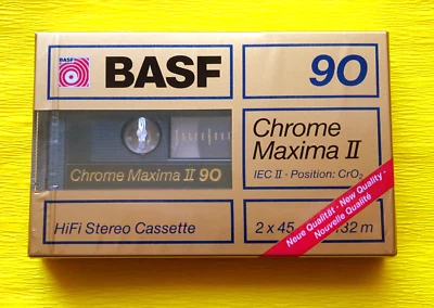 1x BASF Chrome Maxima II 90 Cassette Tape 1988-1989 + OVP + SEALED + - Image 1 of 2