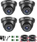 ZOSI 4 Pack 1080P Indoor Outdoor CCTV Security Camera System 80ft Night Vision