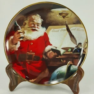 MAKING A LIST 1994 Franklin Mint Coca Cola Christmas Collector Plate  ULH09 - Picture 1 of 9