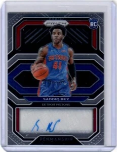 2020-21 Panini Prizm Saddiq Bey Penmanship Auto Card Detroit Pistons - Picture 1 of 2