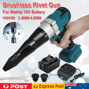 Brushess Cordless Automatic Rivet Riveter Riveting Gun Body Battery Charger 18V - Picture 1 of 15